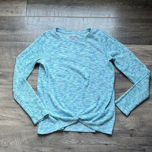 Cat & Jack Teal and White Knit Top